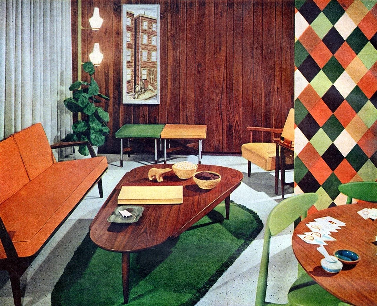 1950s Interior Design Wallpaper
