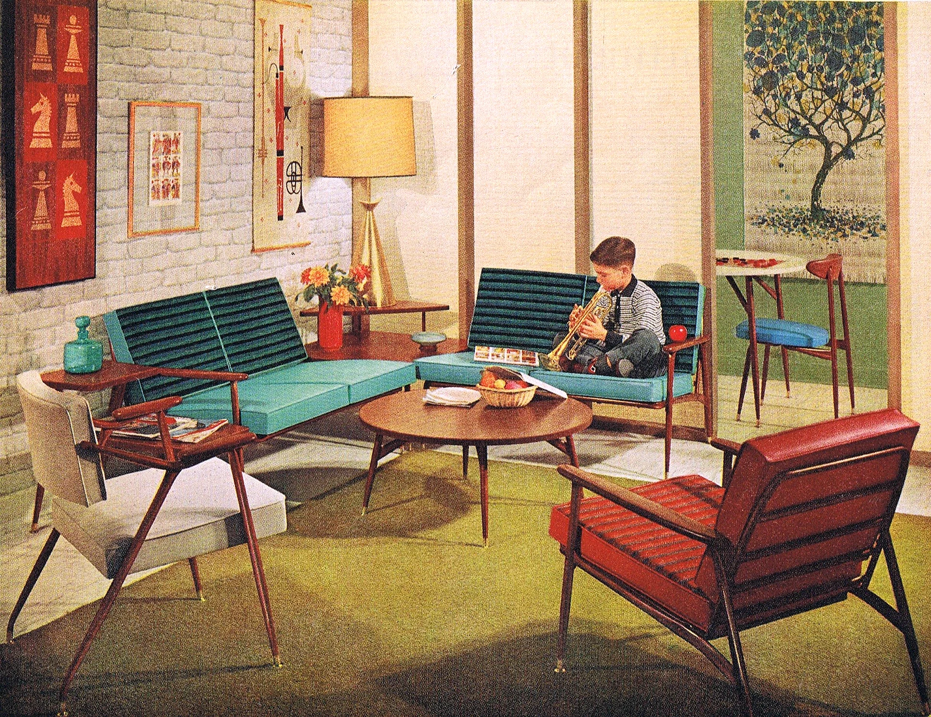 1950s Interior Design Wallpaper