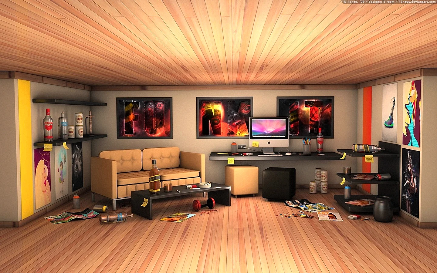 3d Gaming Room Wallpaper