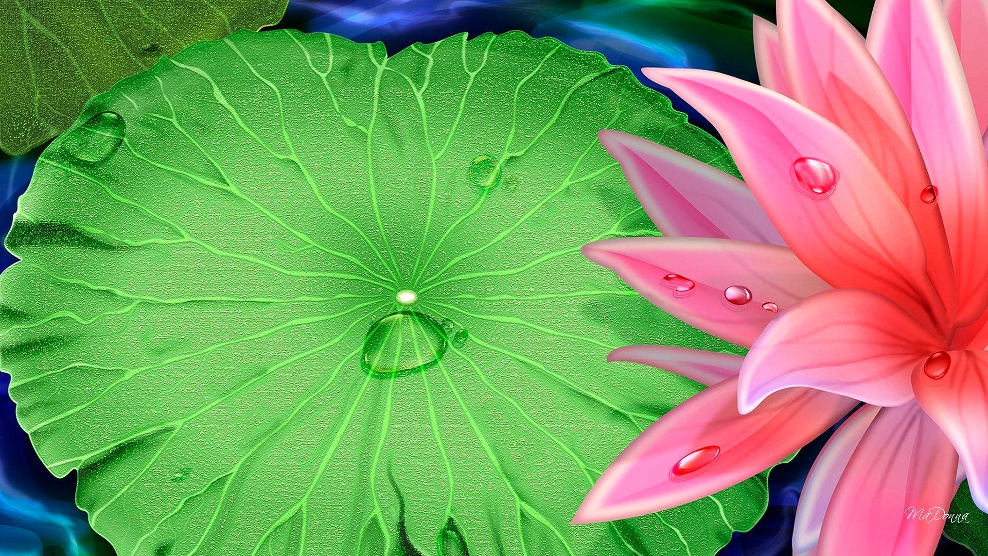 3D Lotus Flower Wallpaper