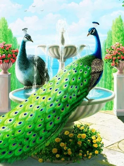 3D Peacock Wallpaper