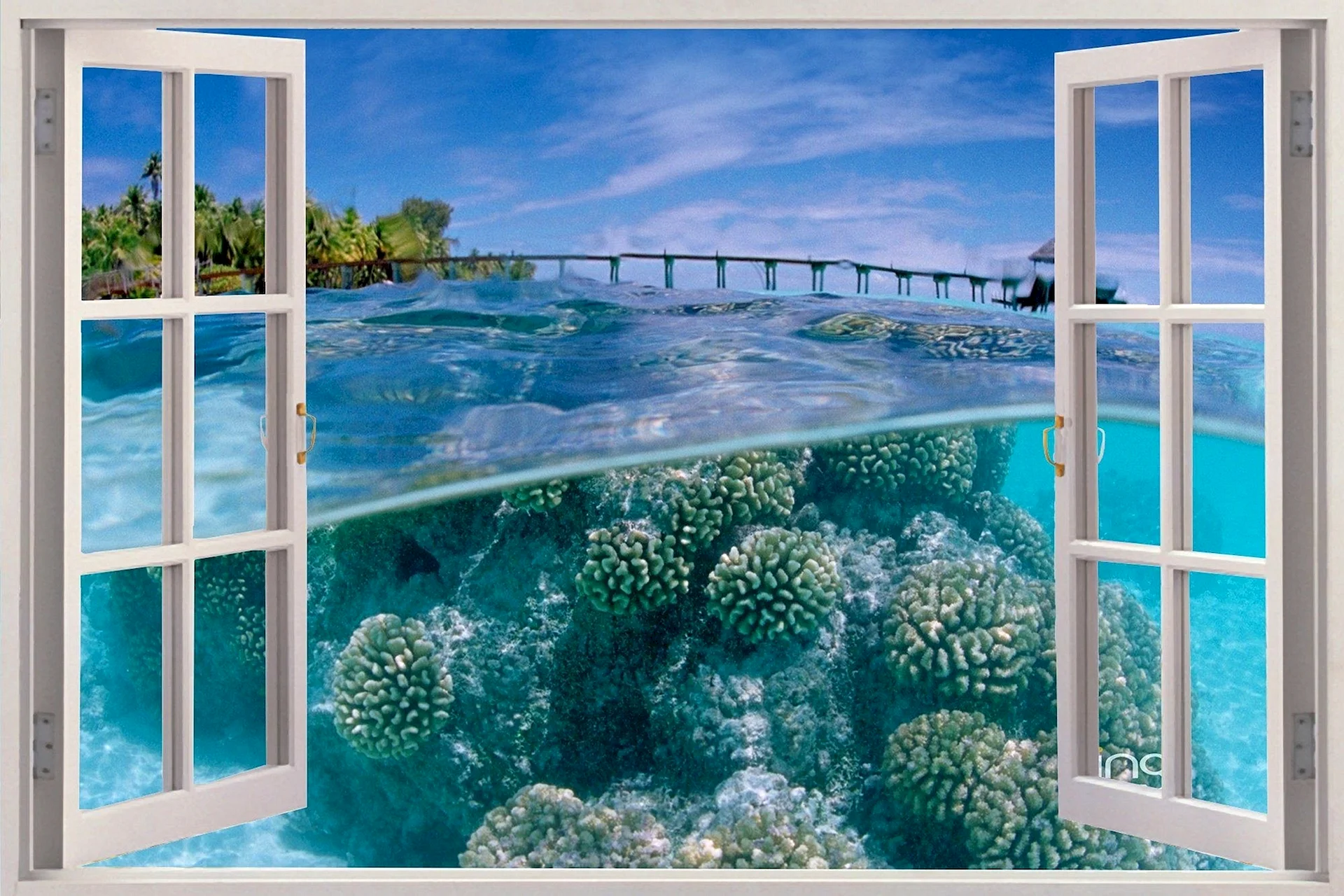 3D Sea View Wallpaper