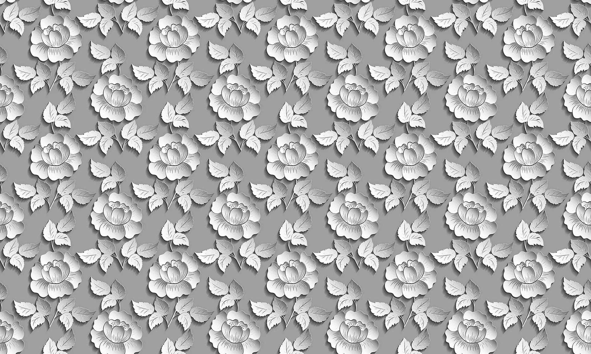 3D White Pattern Wallpaper