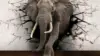 3D Elephant Wall Wallpaper