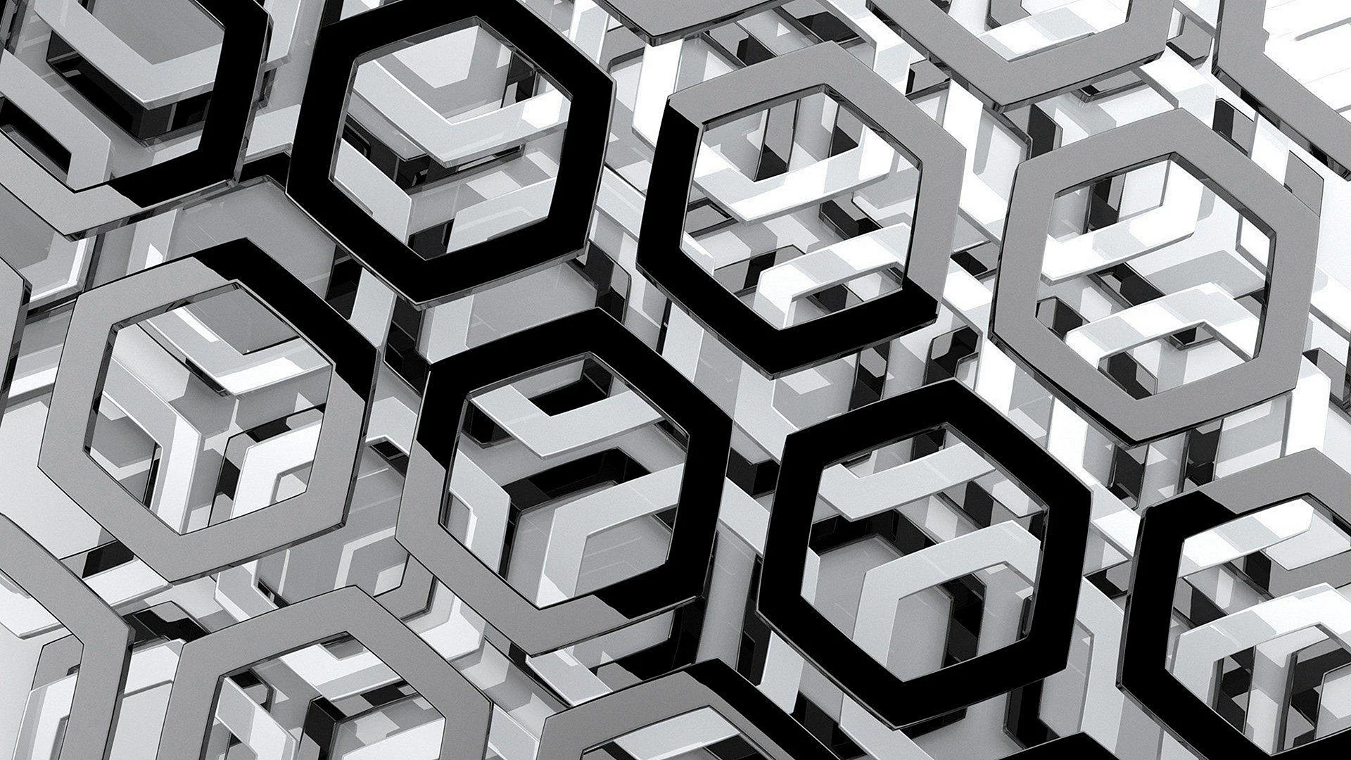 3D Geometric Shapes Wallpaper