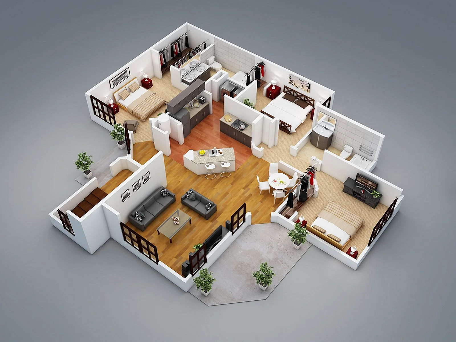 3D House Plan Wallpaper