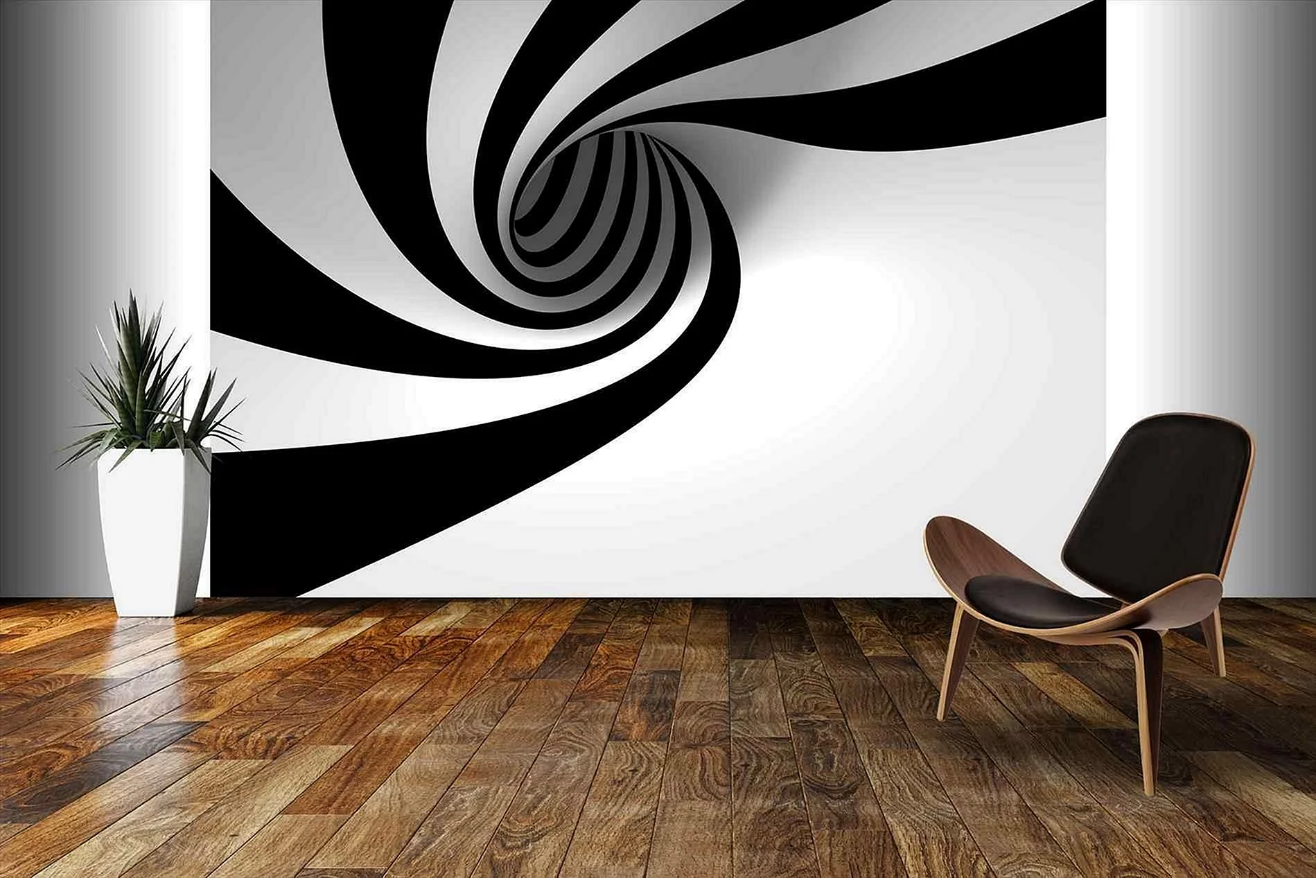 3D Optical Illusion Wall Painting Wallpaper