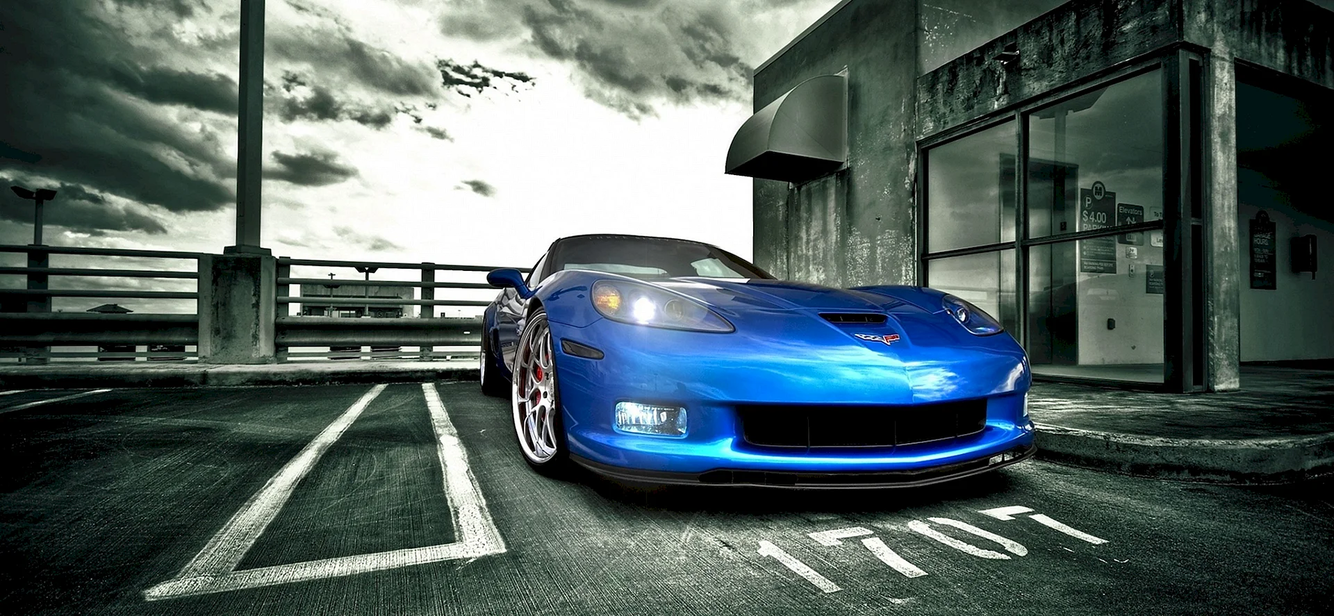 Abstract Blue Car Wallpaper