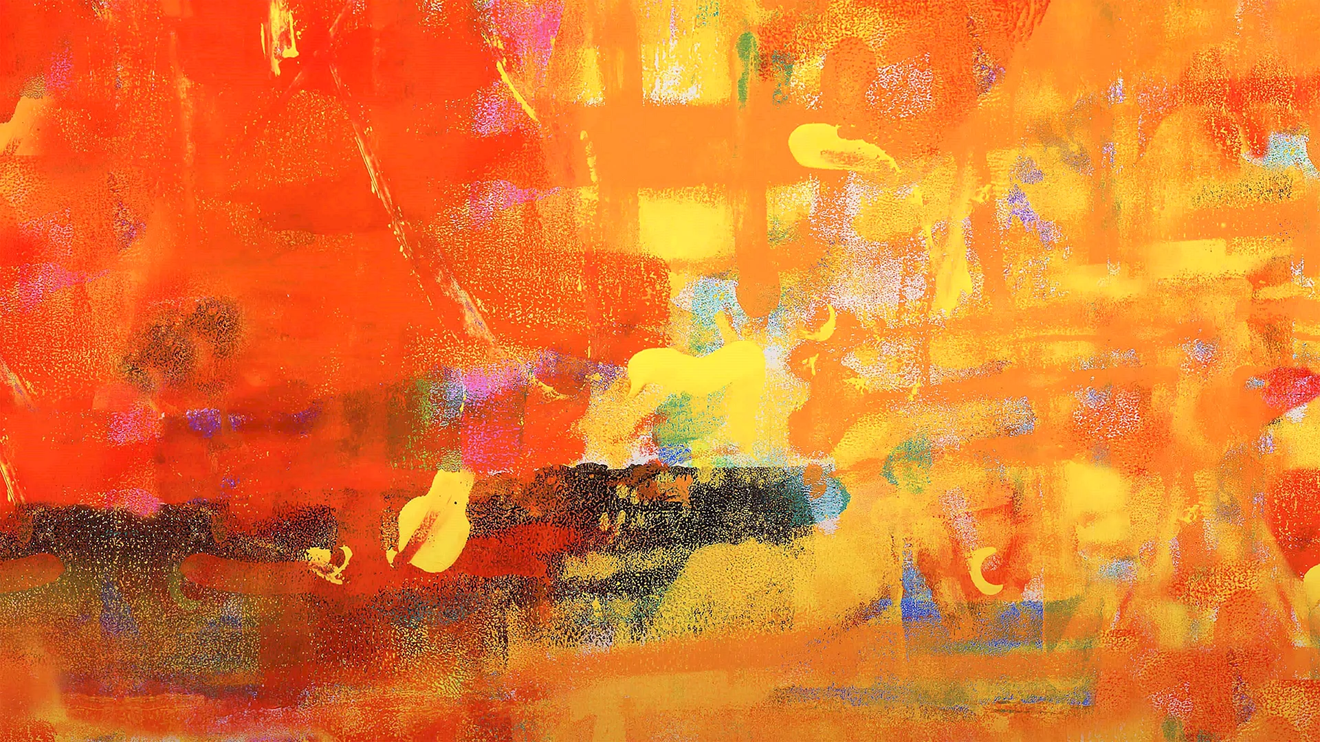 Abstract Orange Painting Wallpaper