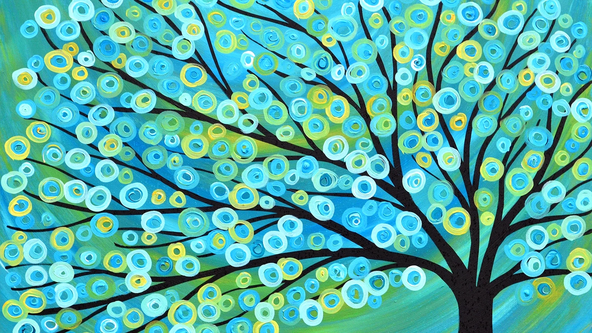 Abstract Tree Painting Wallpaper