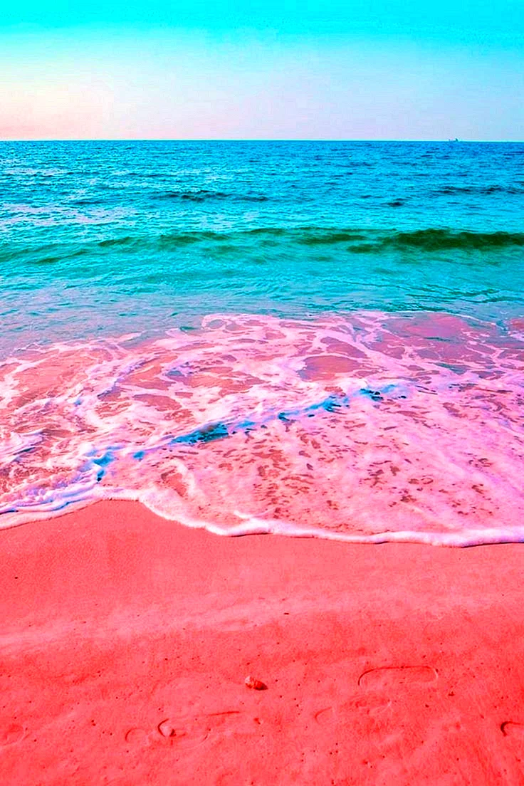 Aesthetic Pink Beach Wallpaper For iPhone