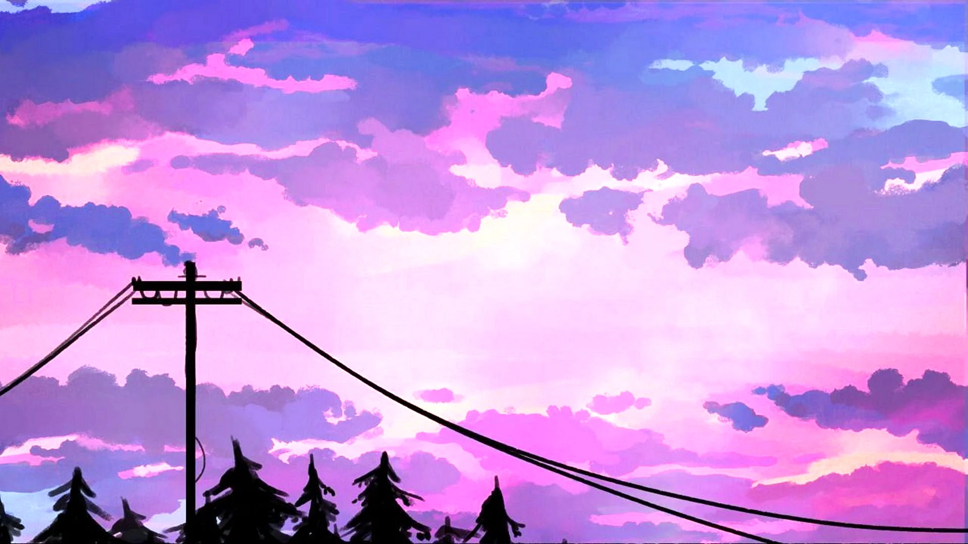 Aesthetic Purple anime Wallpaper