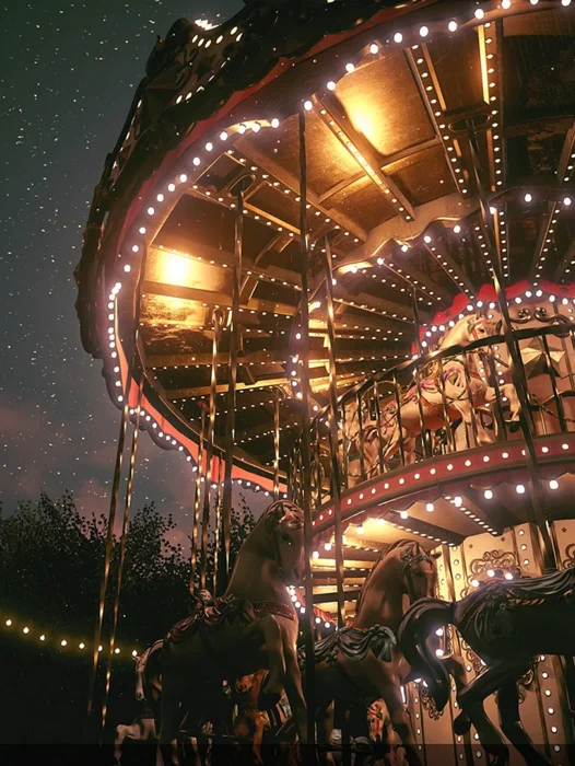 Amusement Park at Night Wallpaper