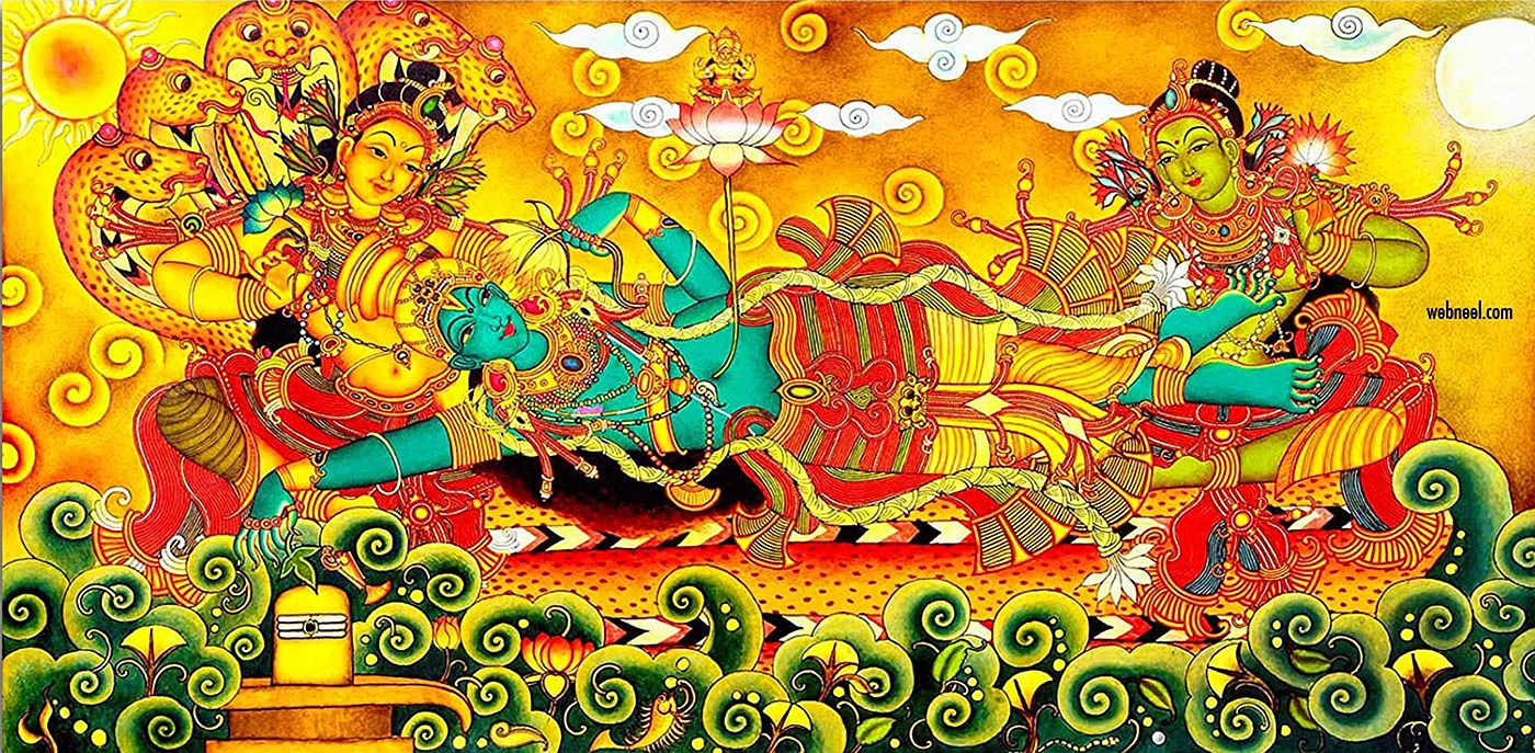 Ananthasayanam Mural Painting Wallpaper