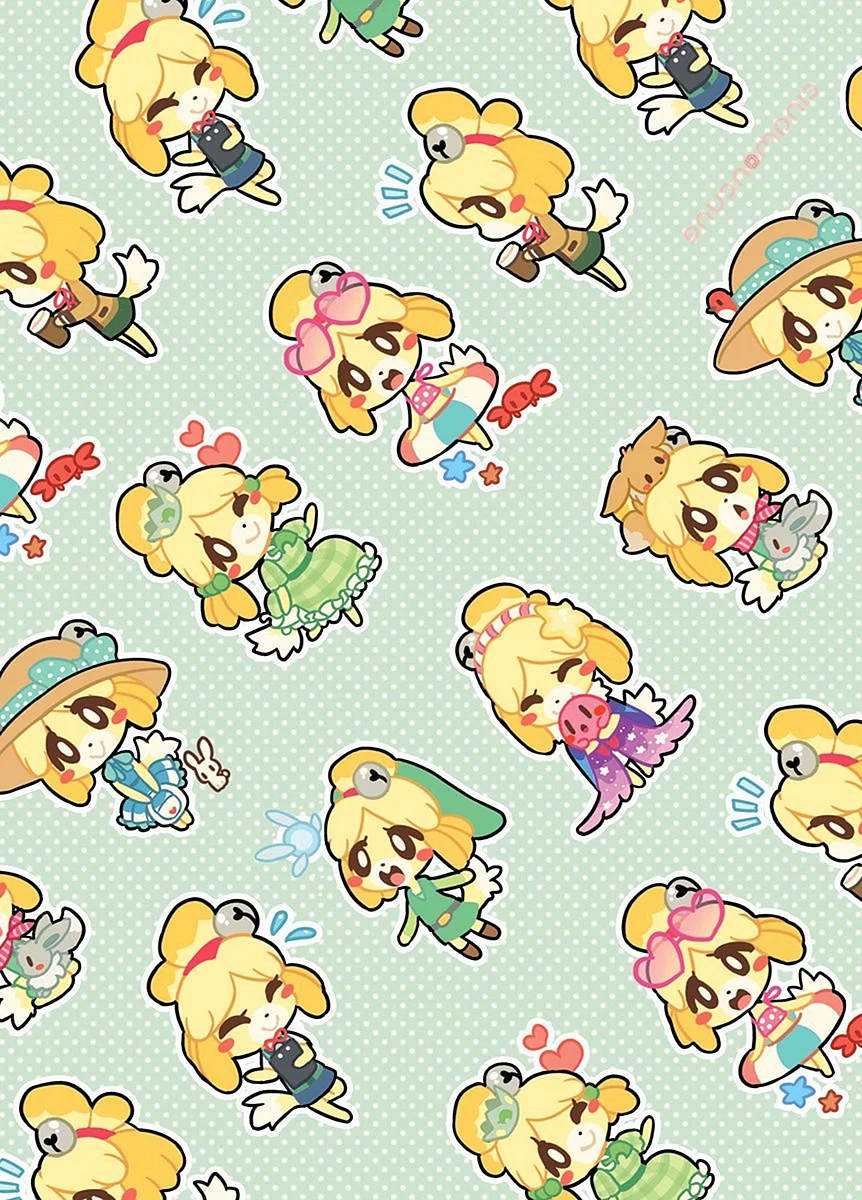 Animal Crossing Pattern Wallpaper For iPhone
