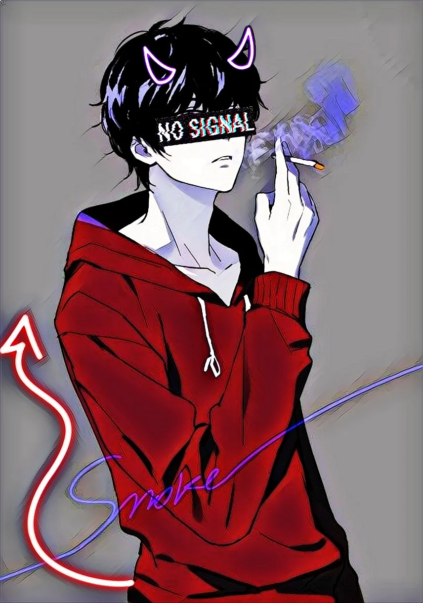 Anime Boy Smoking Wallpaper For iPhone