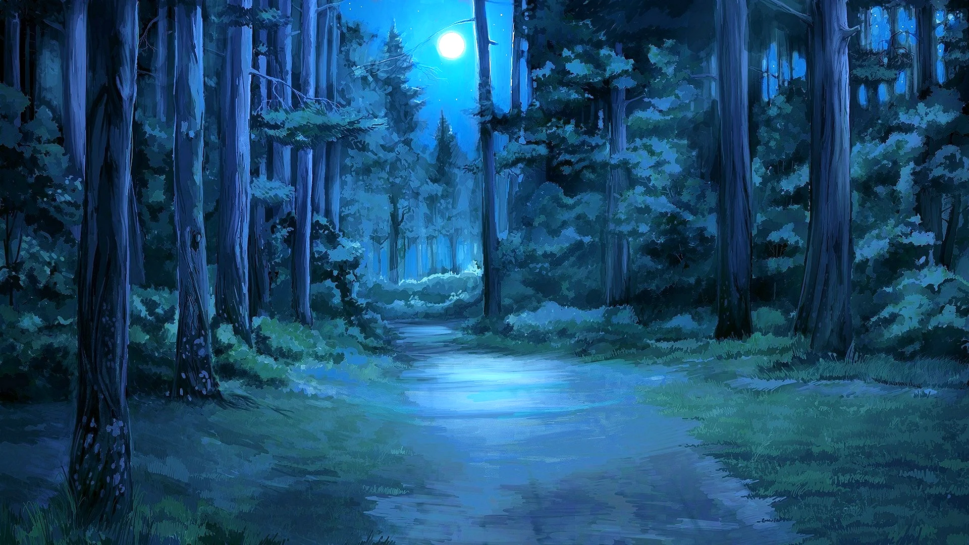 Anime Forest Background Wallpaper