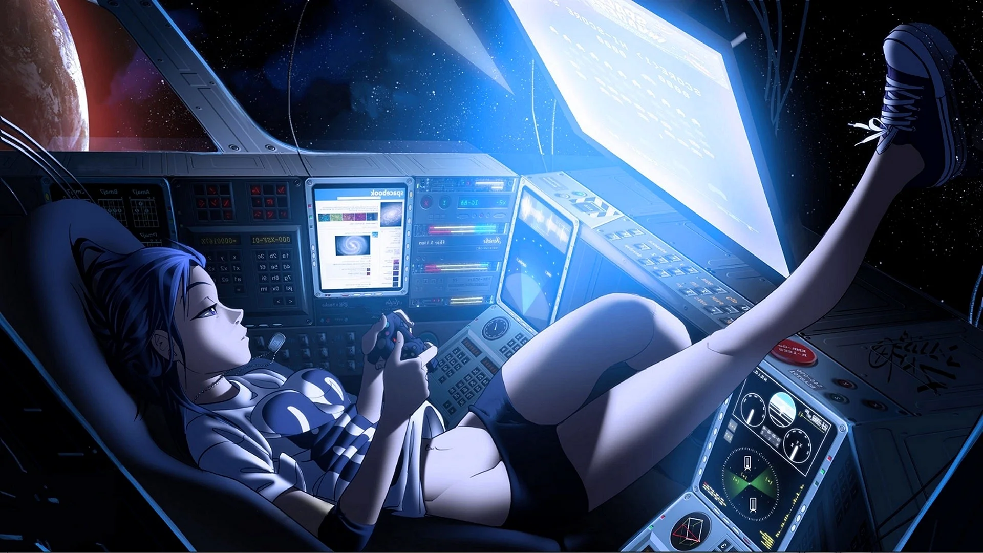 Anime Girl Space Wallpaper