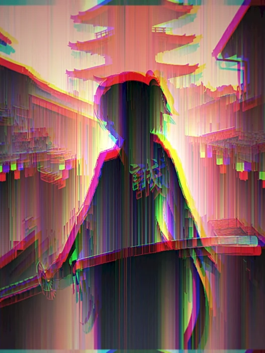 Anime Glitch Wallpaper For iPhone