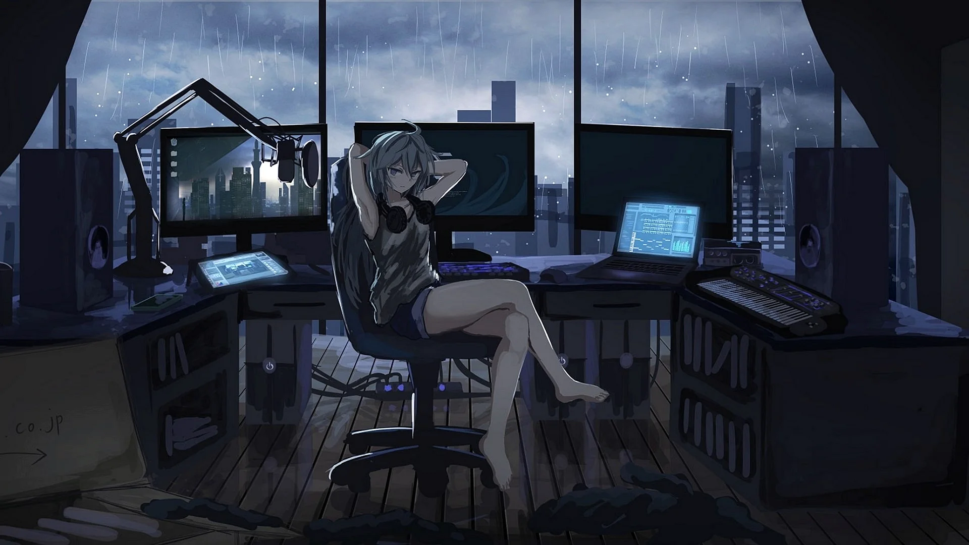 Anime Hacker girl Wallpaper