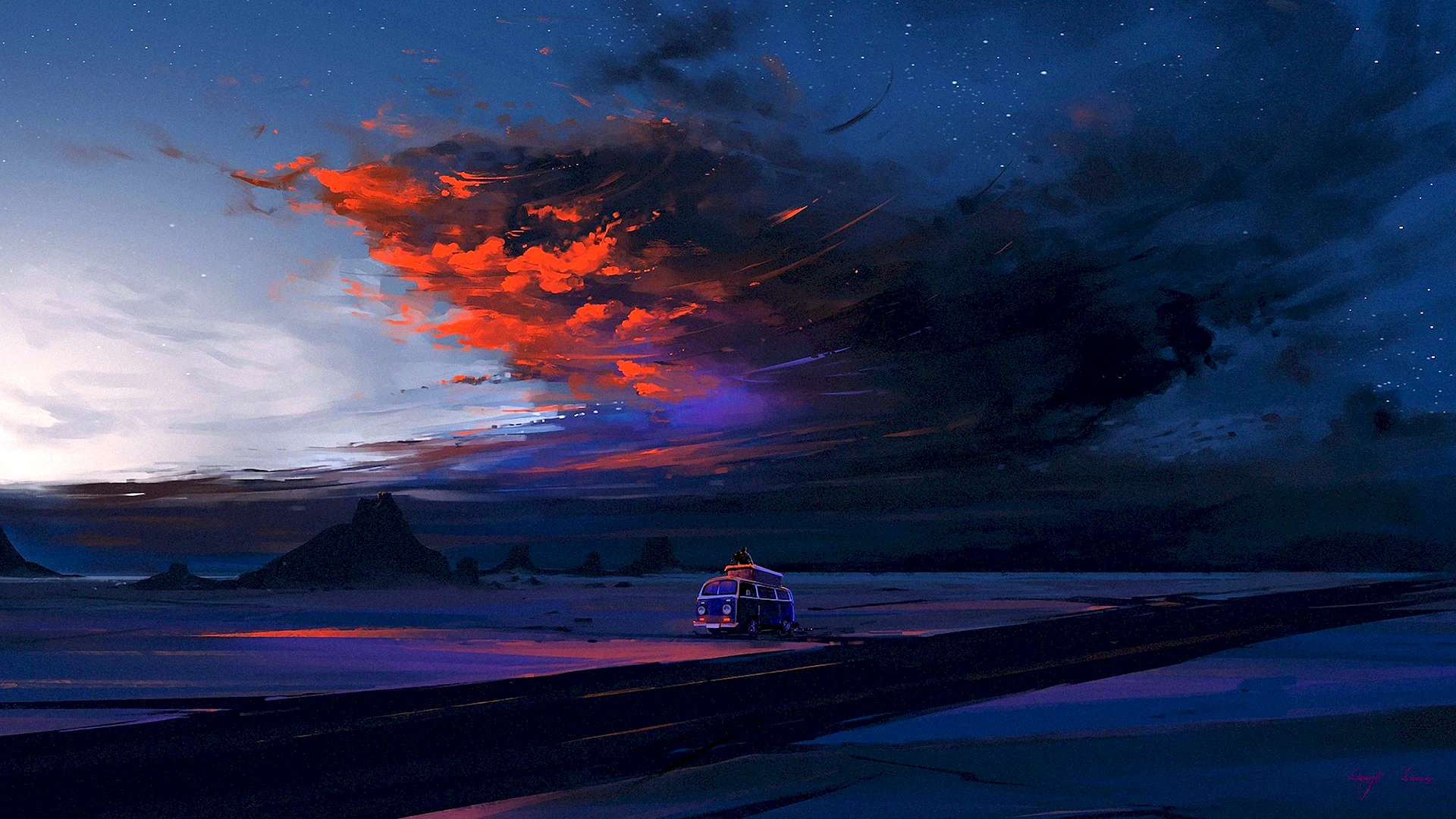 Anime Night Landscape Wallpaper