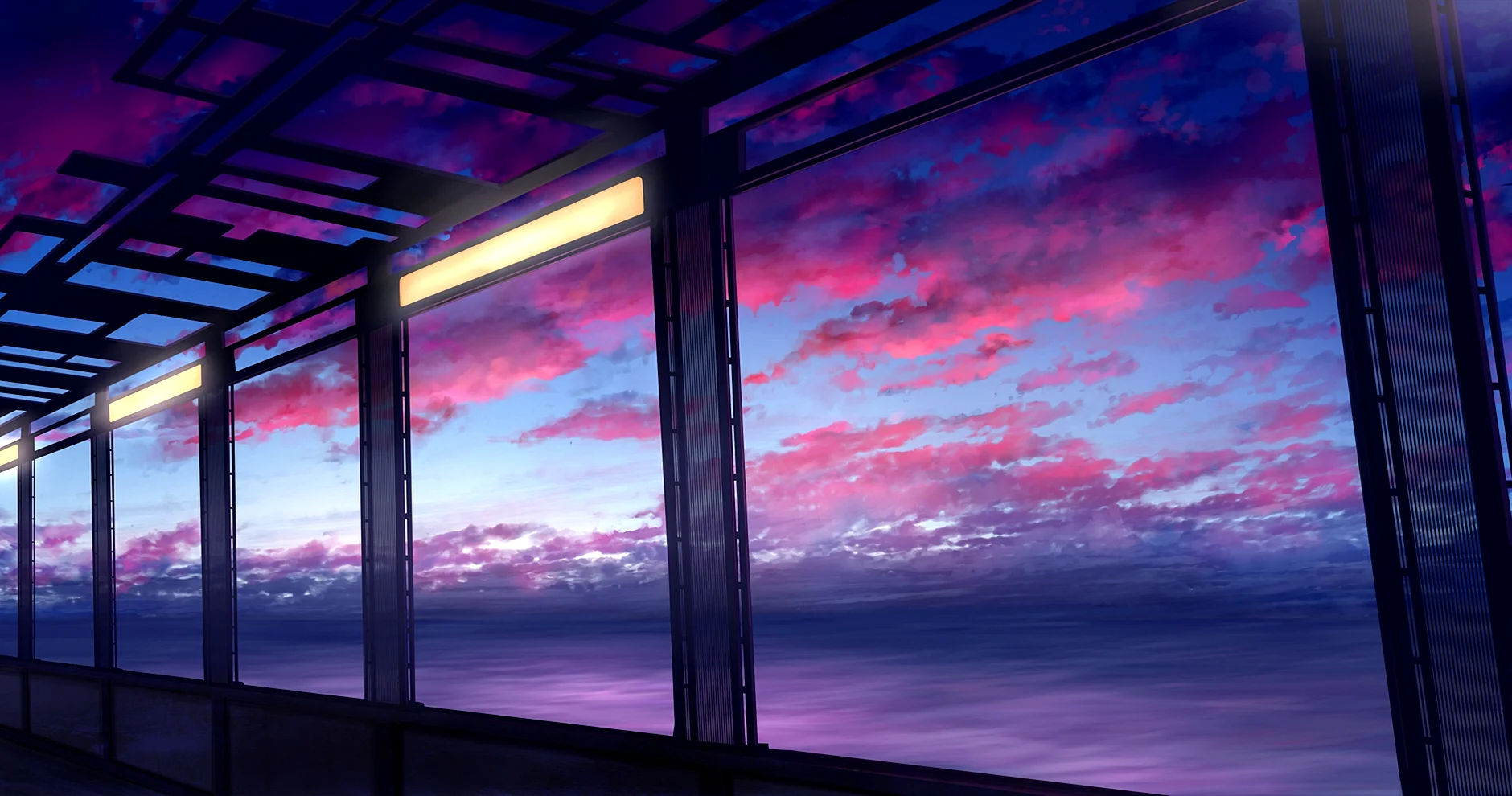 Anime Sunset Aesthetic Wallpaper