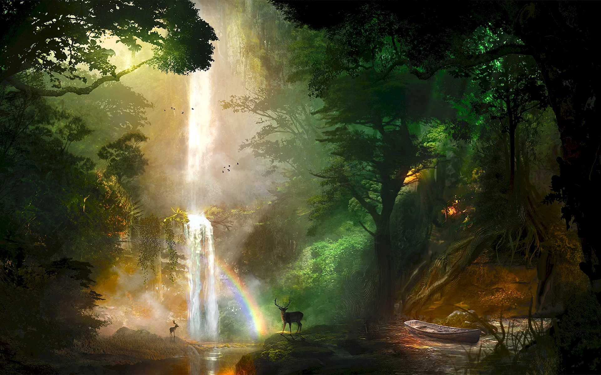 Anime Waterfall Wallpaper