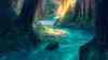 Anime Waterfall Forest Wallpaper