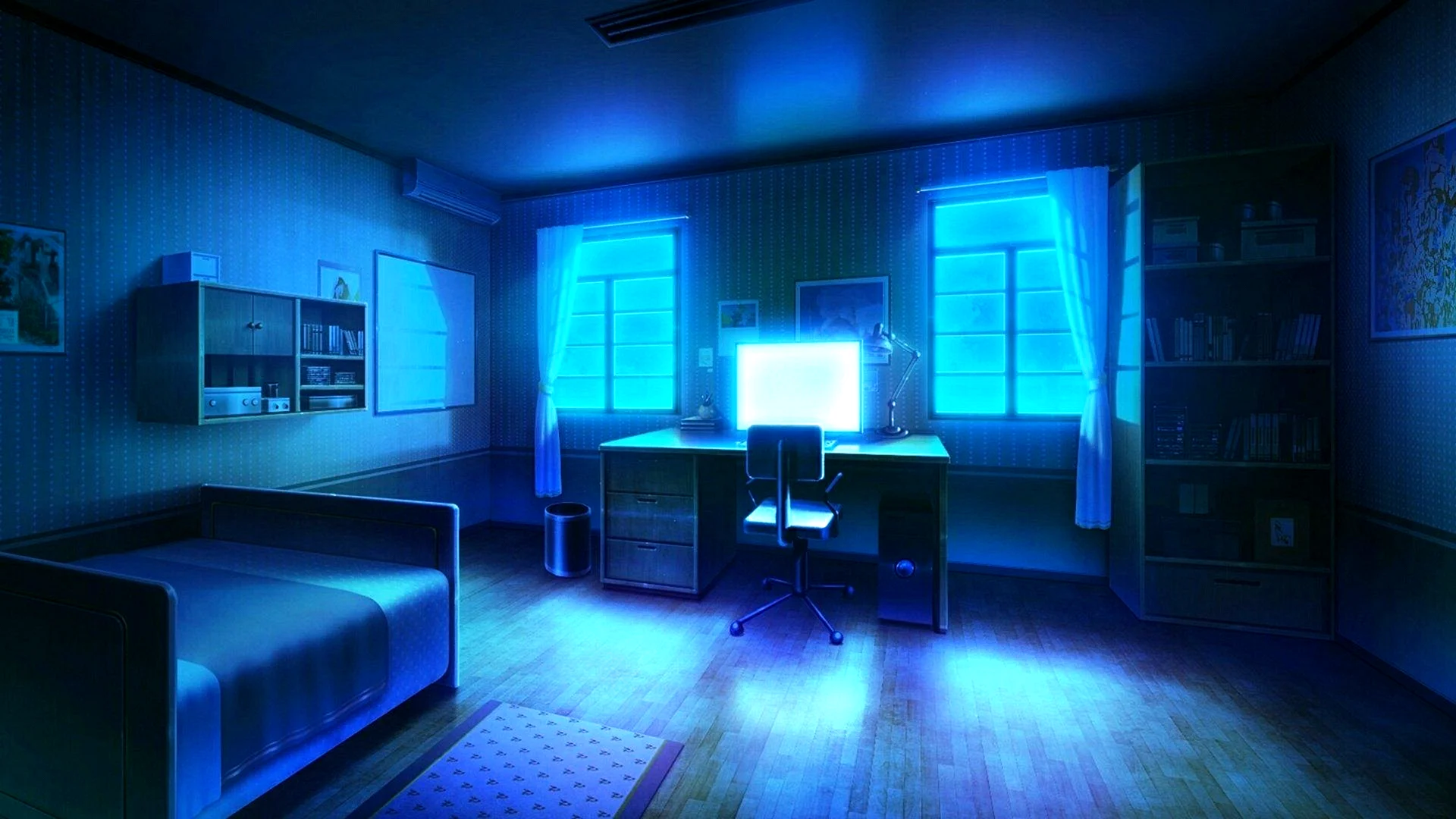 Anime Night Bedroom Wallpaper