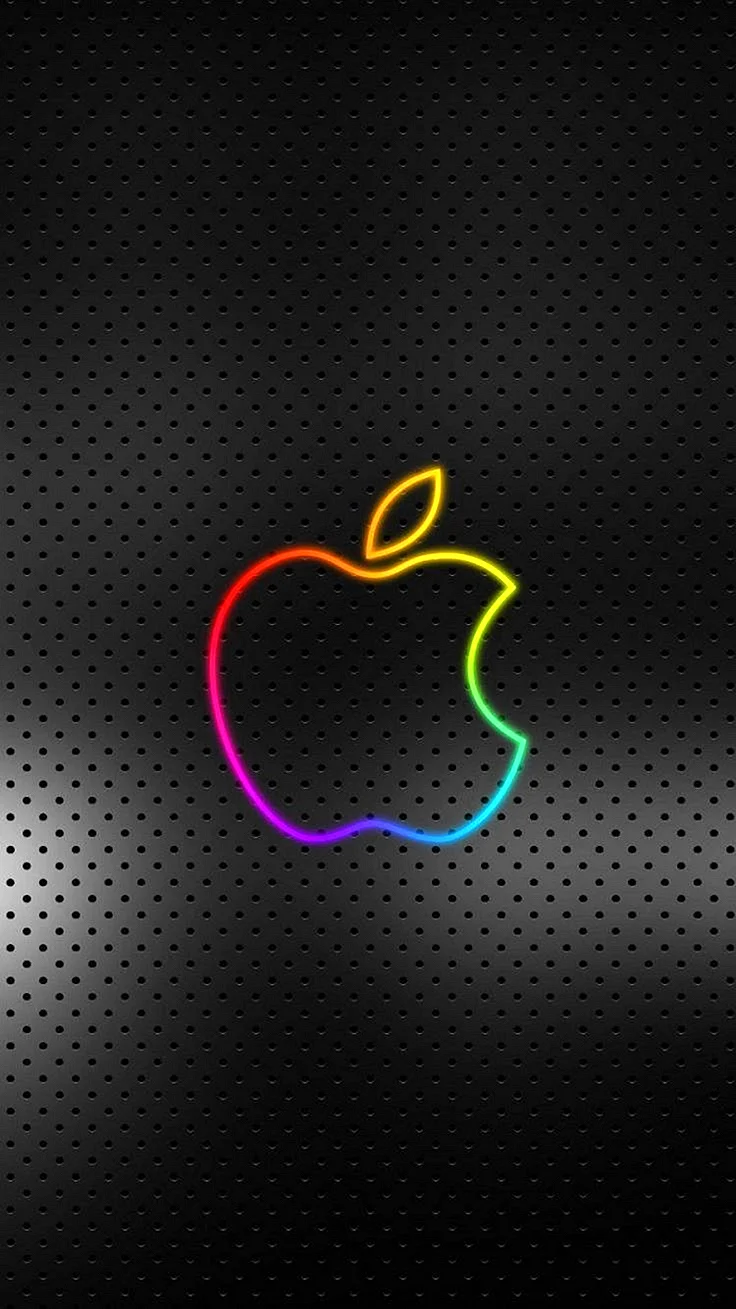 Apple Neon Wallpaper For iPhone