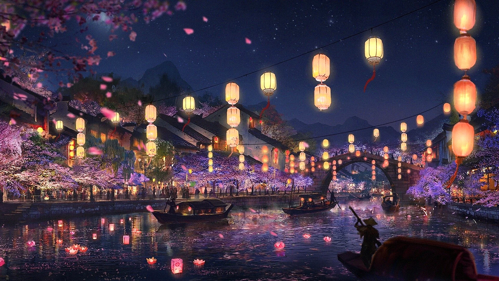 Asian Lantern Festival Wallpaper