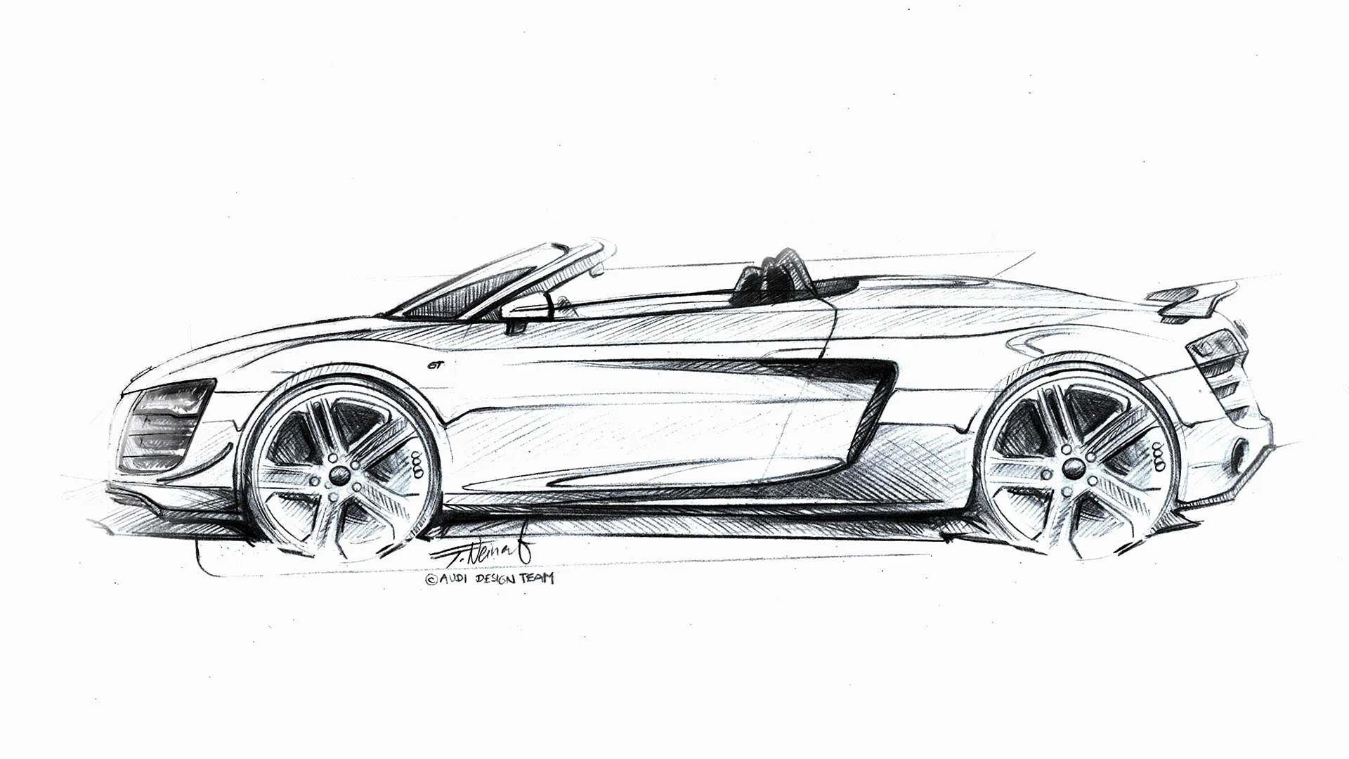 Audi r8 Sketch Wallpaper