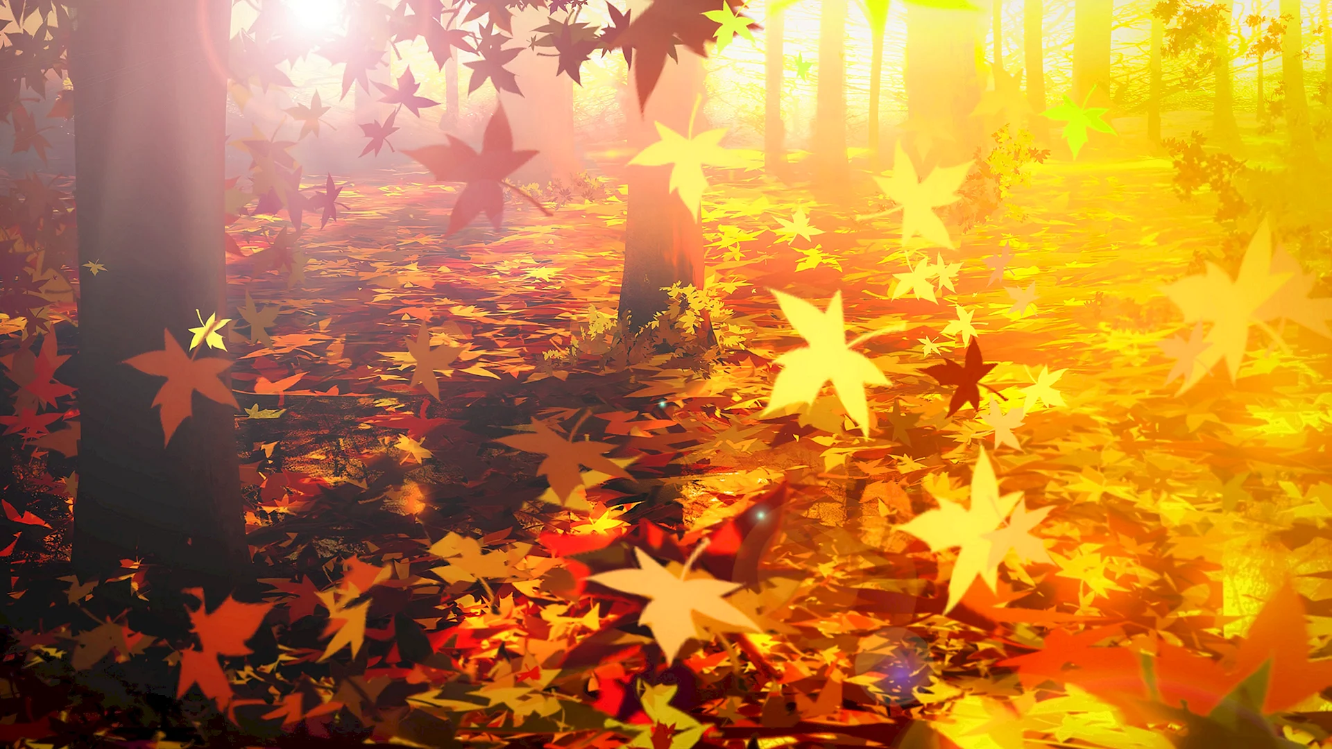 Autumn Leaves Falling Wallpaper