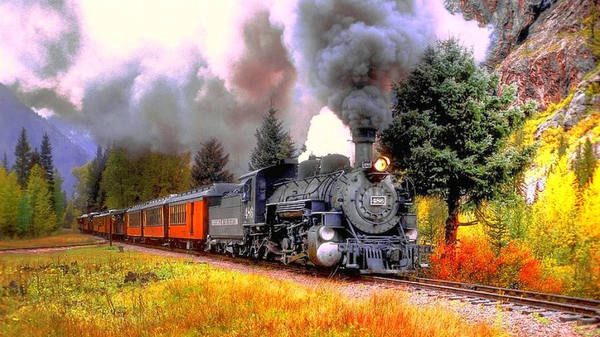 Autumn Train Wallpaper