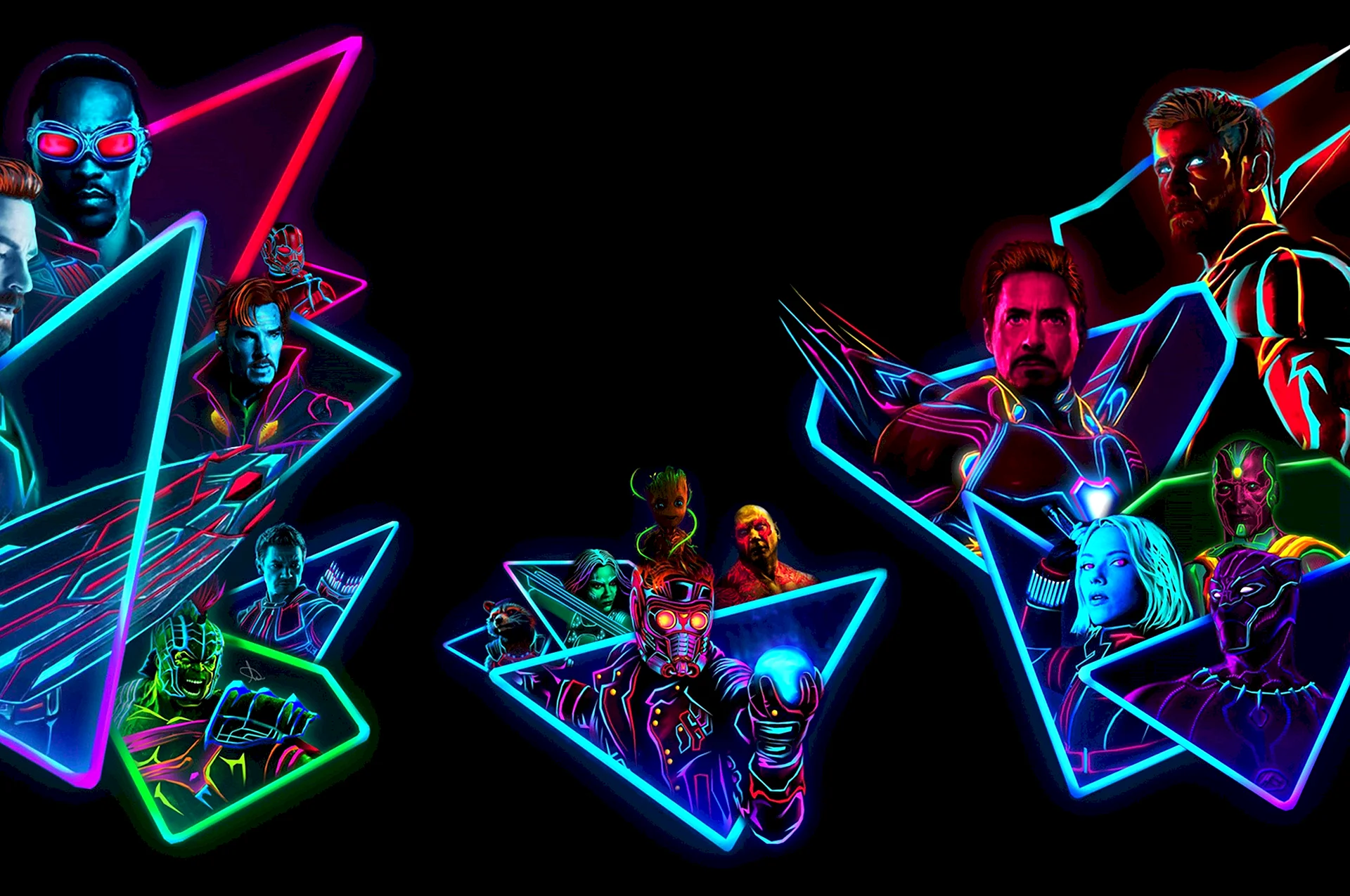 Avengers Neon Wallpaper