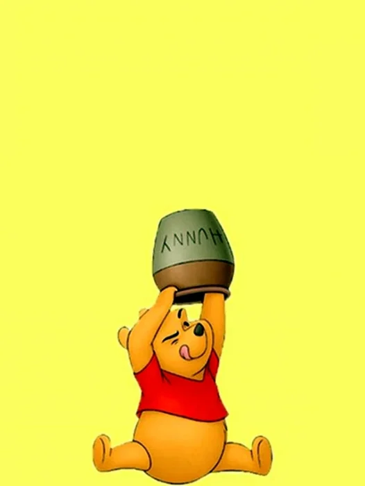Background Pooh Yellow Wallpaper