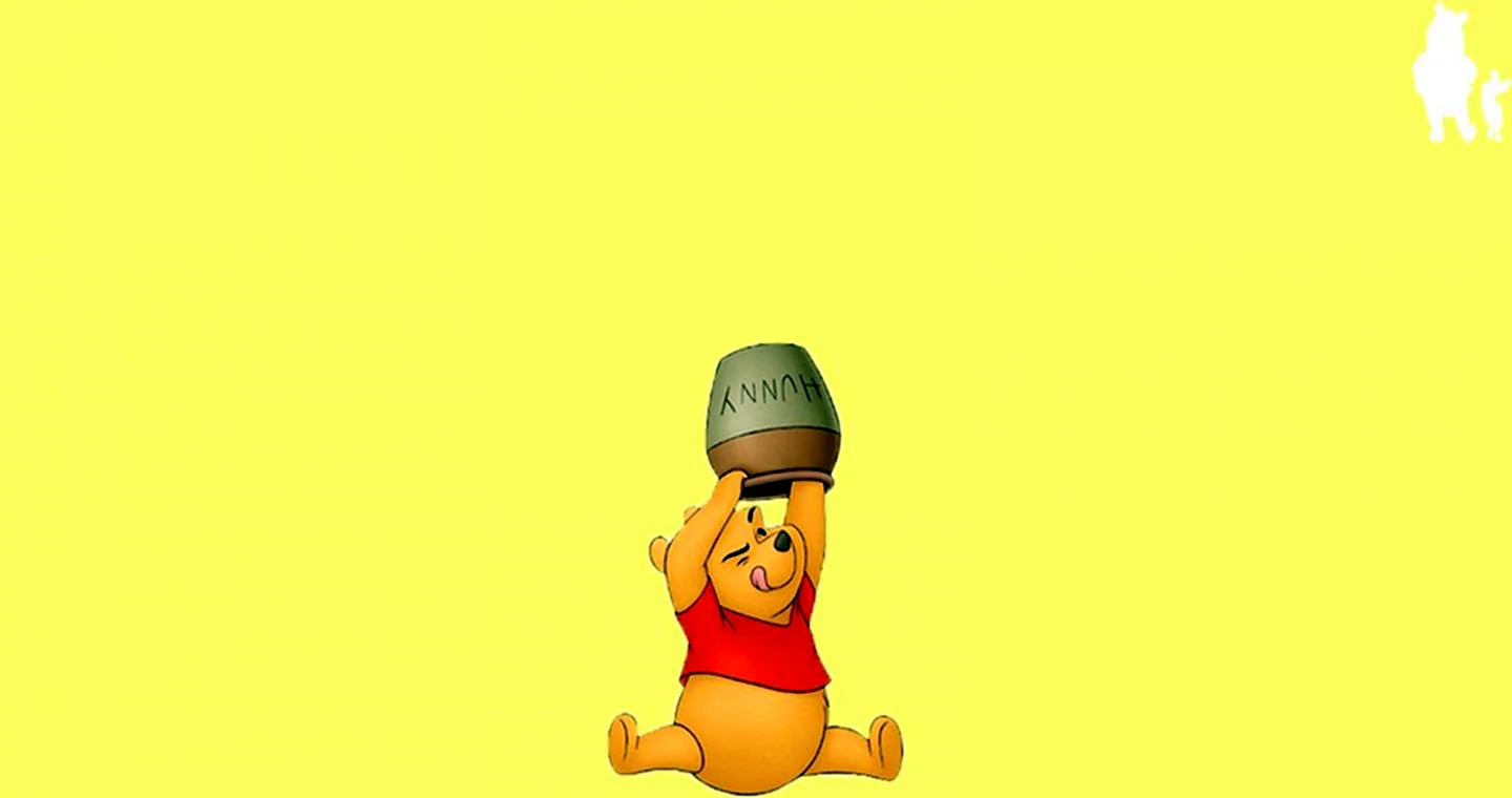 Background Pooh Yellow Wallpaper