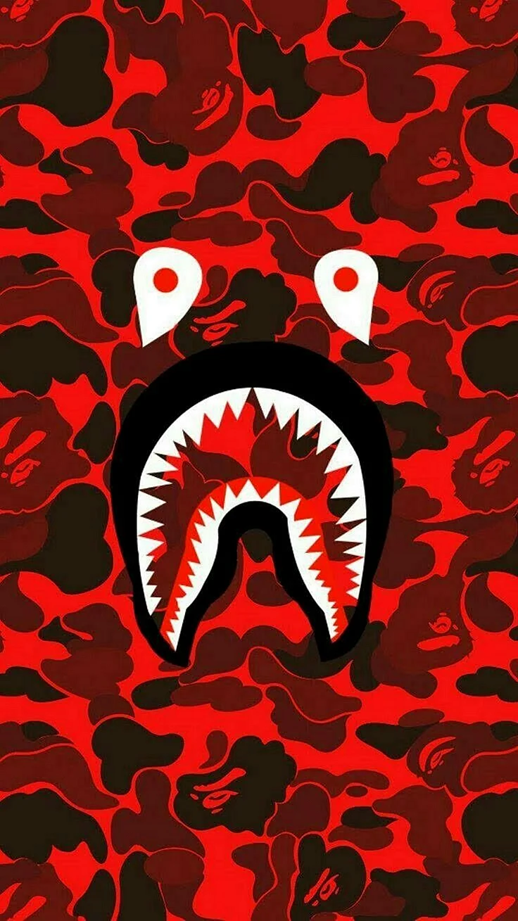 Bape Shark Teeth Camo Wallpaper For iPhone