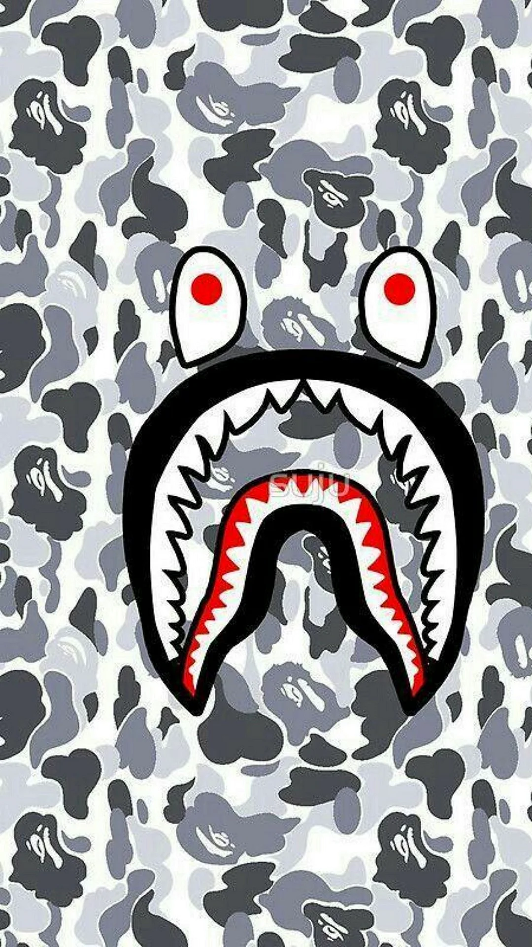 Bape Shark Teeth Camo Wallpaper For iPhone
