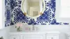 Bathroom Blue Mirror Wallpaper