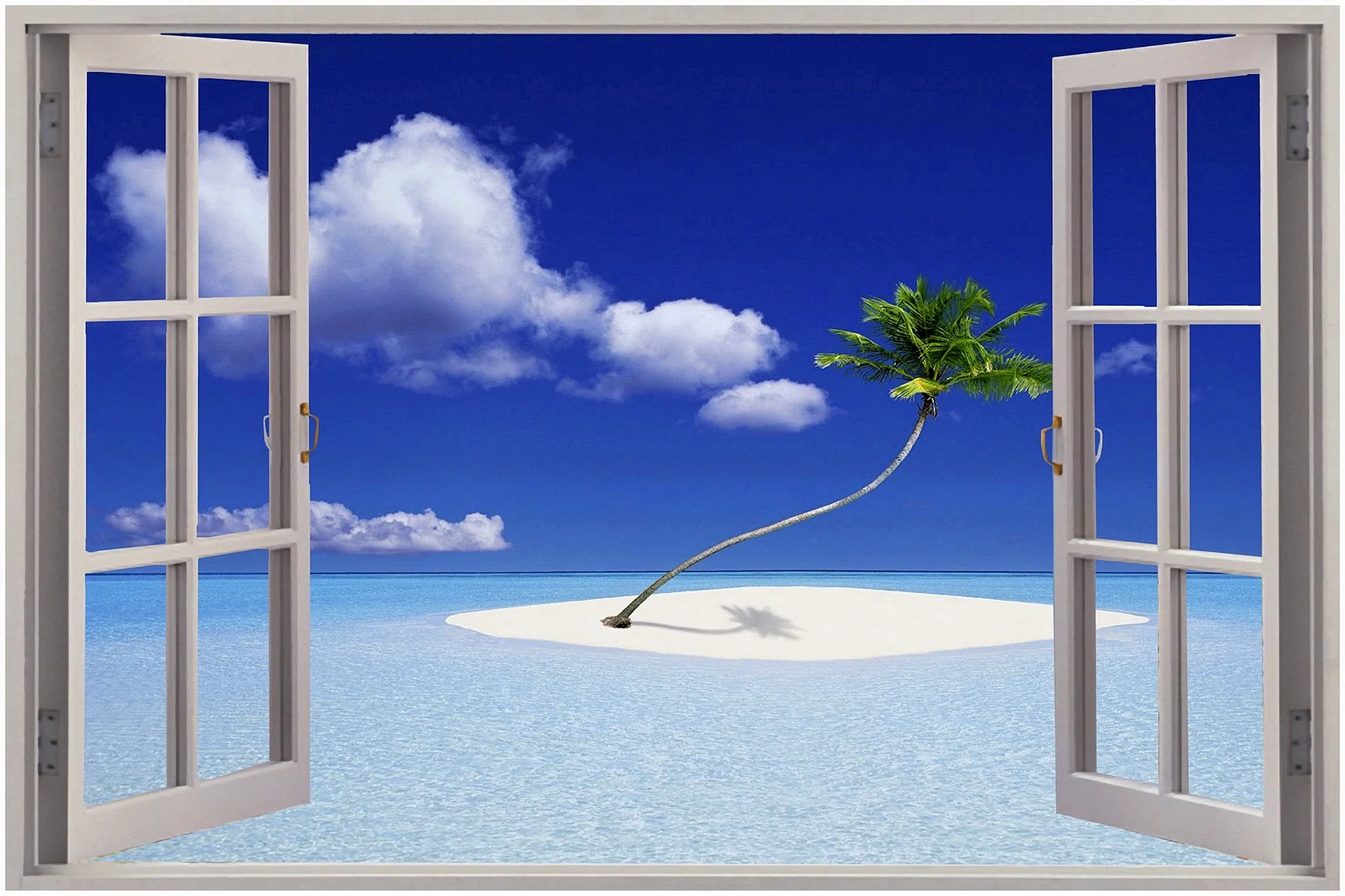 Beach With Window Wallpaper