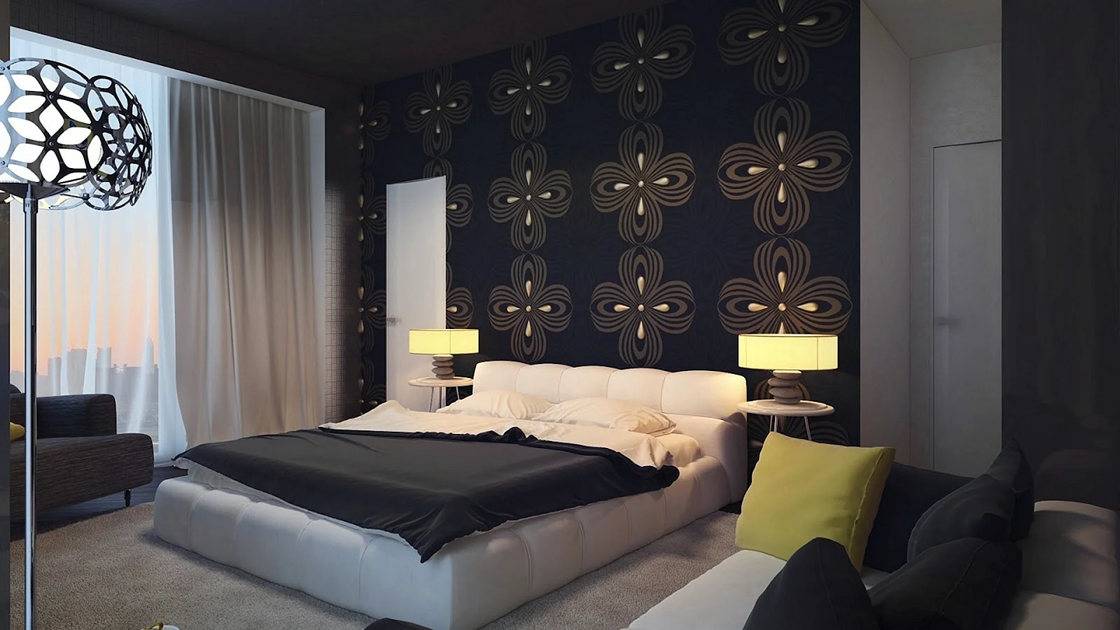 Bedroom Simple Dark Wallpaper