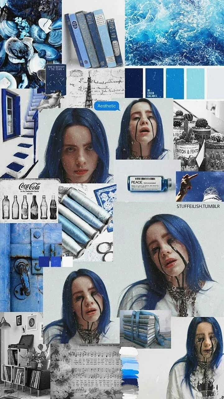 Billie Eilish Aesthetic Collage Wallpaper For iPhone