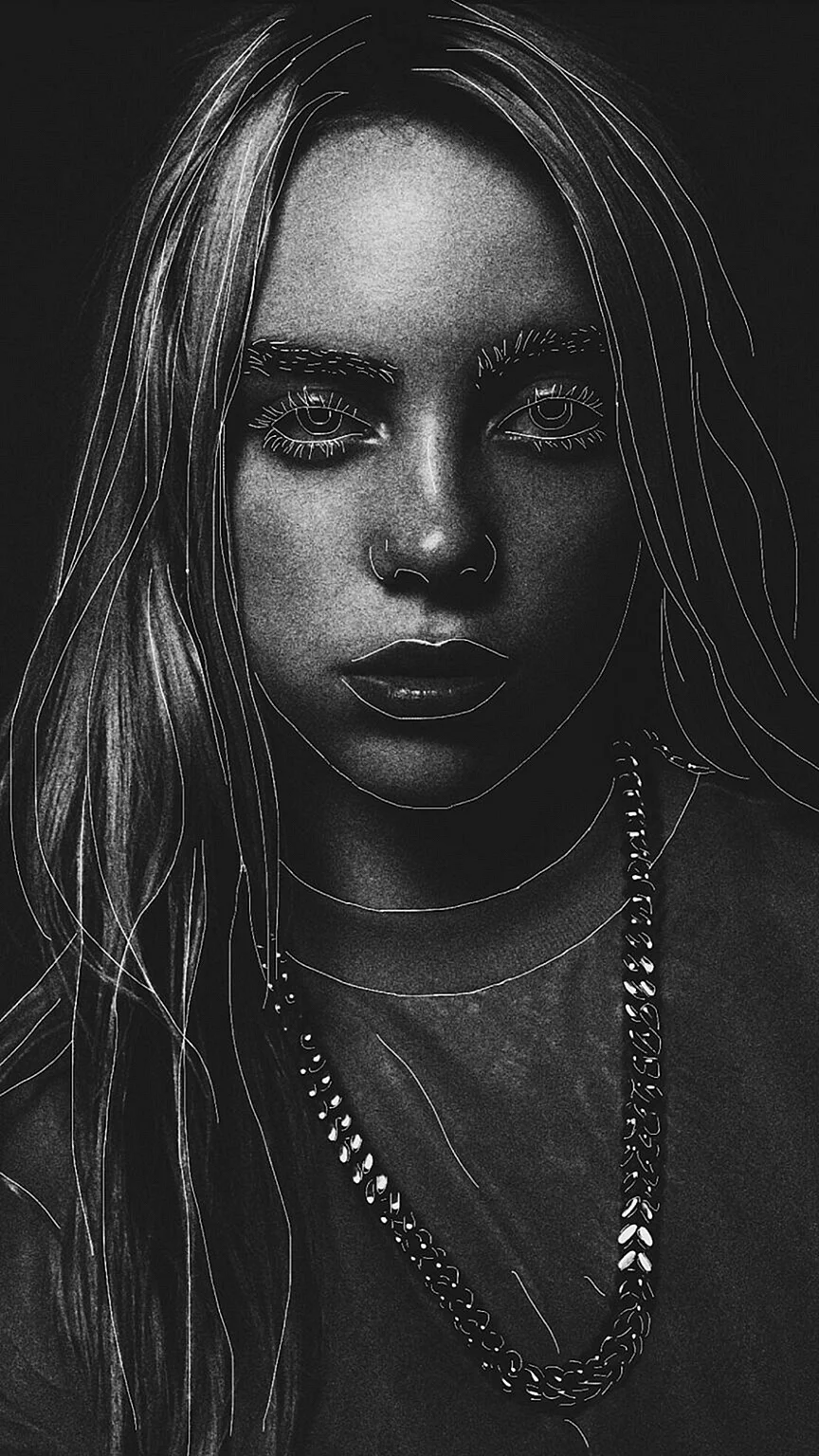 Billie Eilish Black And White Wallpaper For iPhone