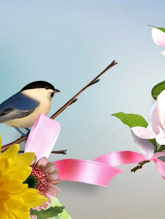 Bird Flower Background Wallpaper