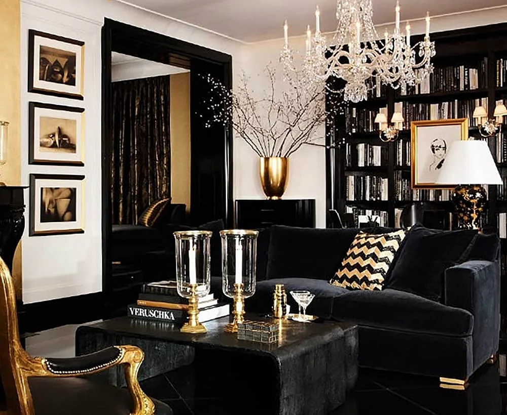Black And Gold Interior Design Wallpaper