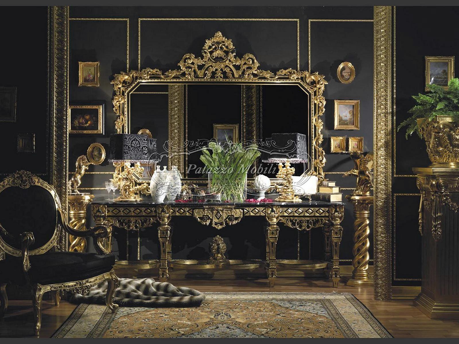 Black And Gold Interior Design Wallpaper