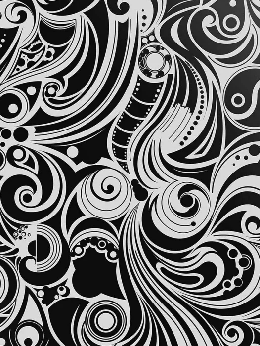 Black and White Floral pattern Wallpaper