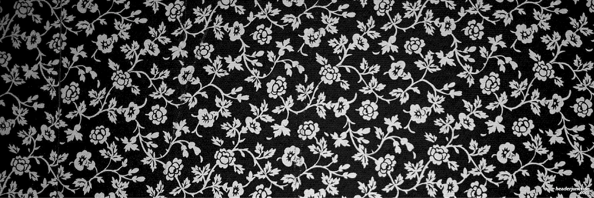 Black And White Floral Pattern Wallpaper