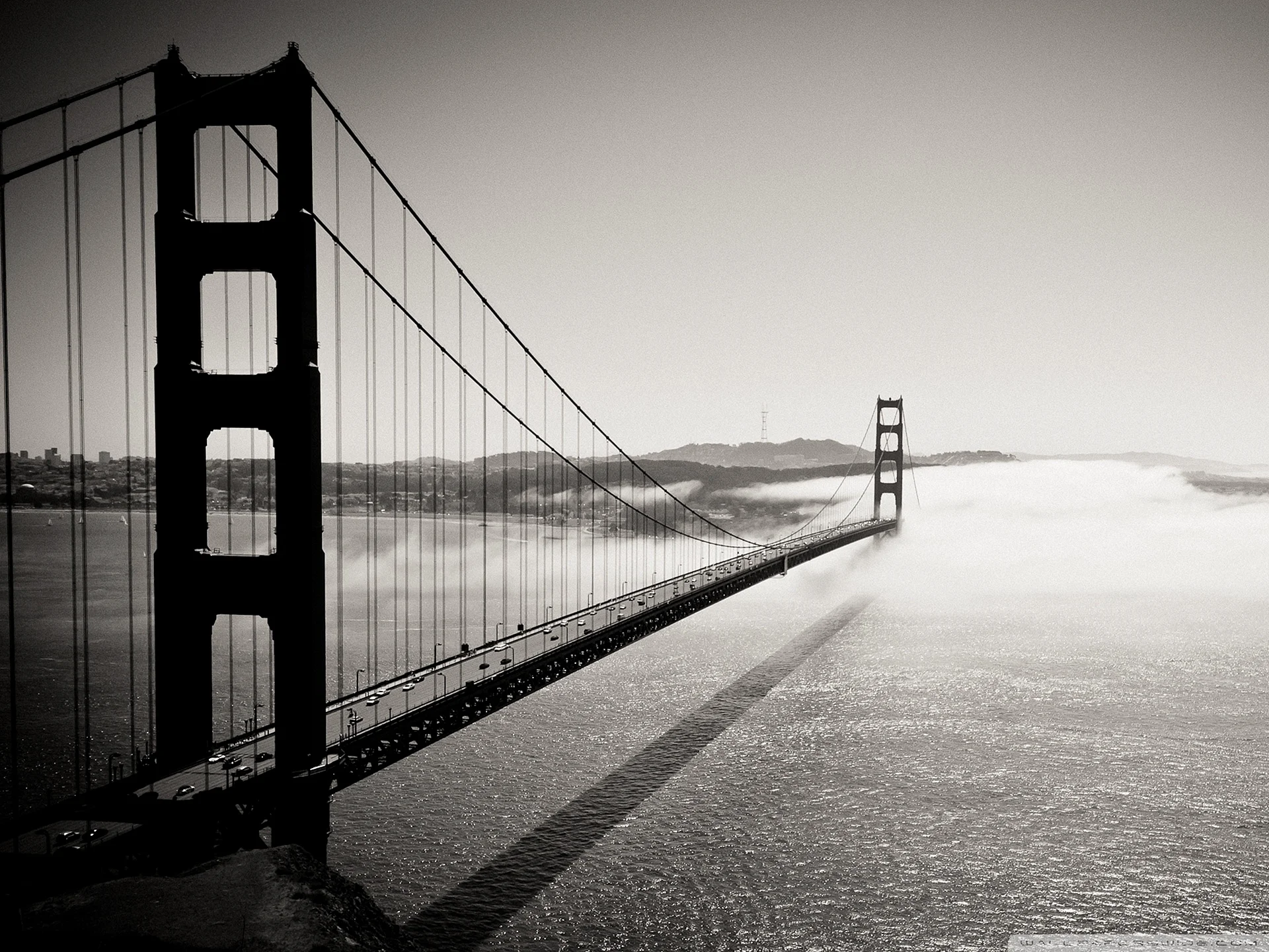 Black and White Golden Gate Bridge Wallpaper